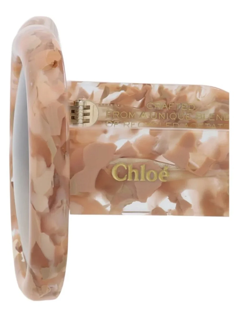 New Chloé Women's Sunglasses Square Rectangle Recycled Acetate Frame Nude Nude